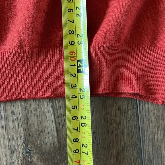 NWOT Love Ellie Burnt Orange Criss Cross Strappy Back V Neck Sweater Size M - Picture 7 of 11